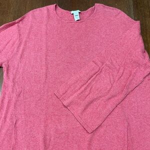 Pink 3/4 Sleeve Sweater Pure Jill Size L 95% cotton 5% cashmere